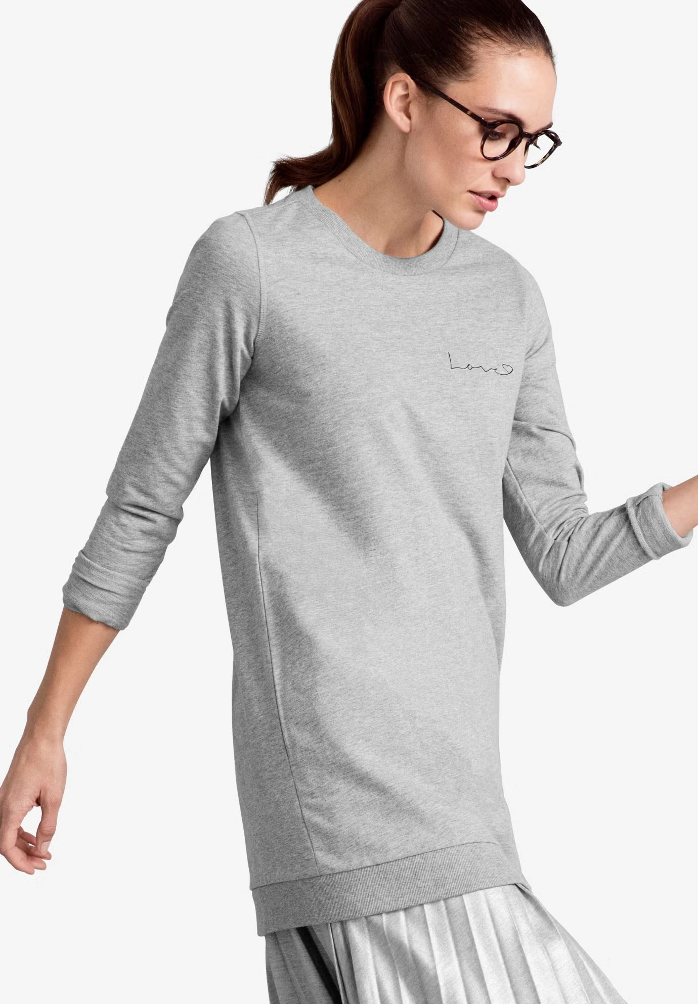 French Terry Love Tunic Sweatshirt 8 French Terry Love Tunic Sweatshirt