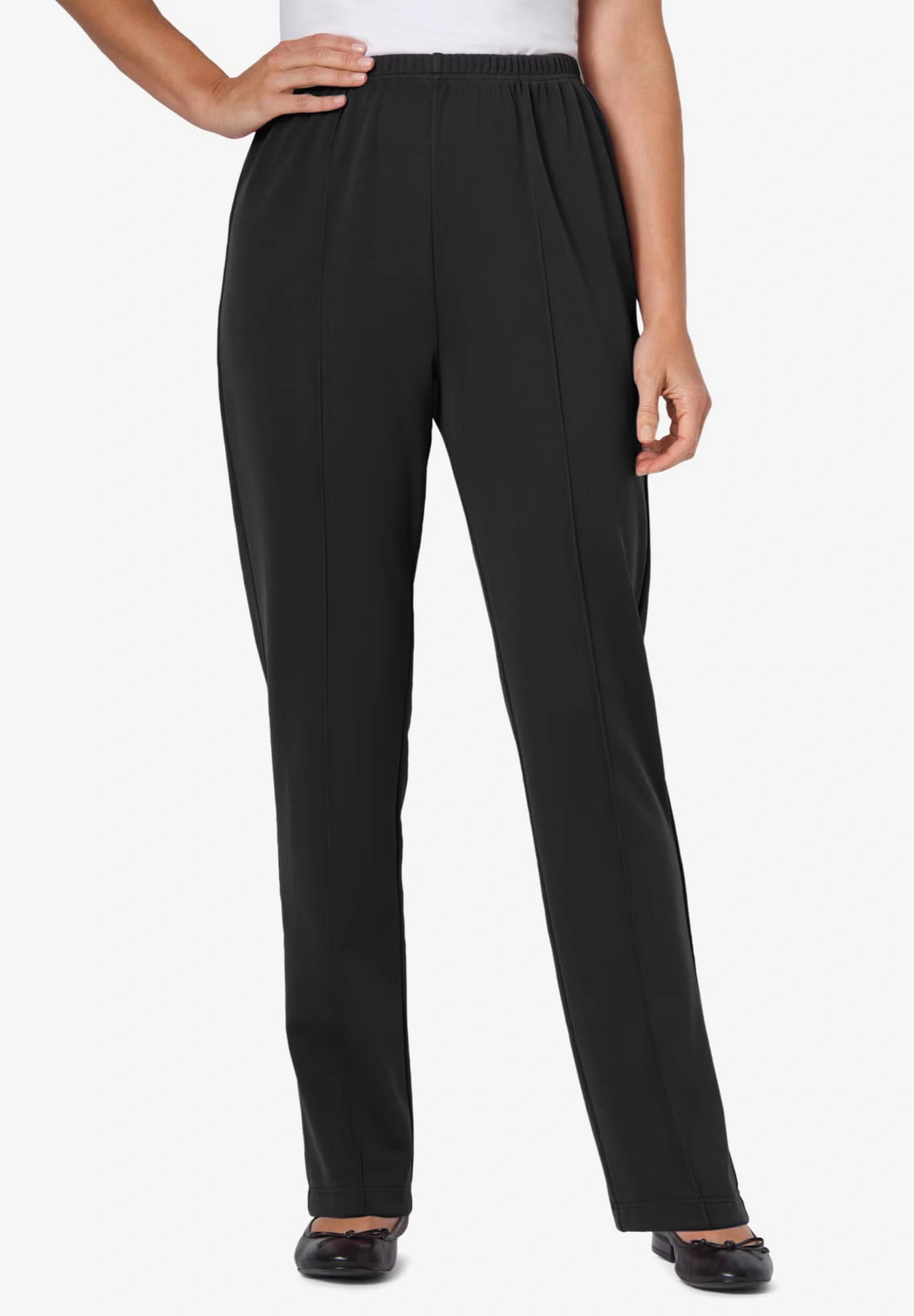Knit Hassle-Free Pull-On Elastic-Waist Pants
