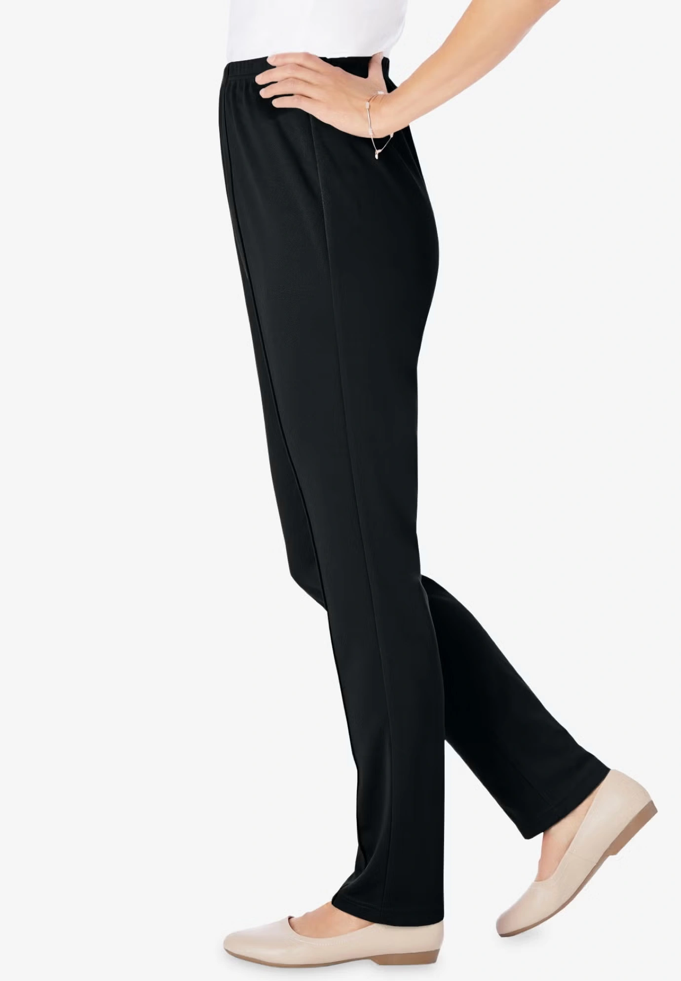 Knit Hassle-Free Pull-On Elastic-Waist Pants 3 Knit Hassle-Free Pull-On Elastic-Waist Pants