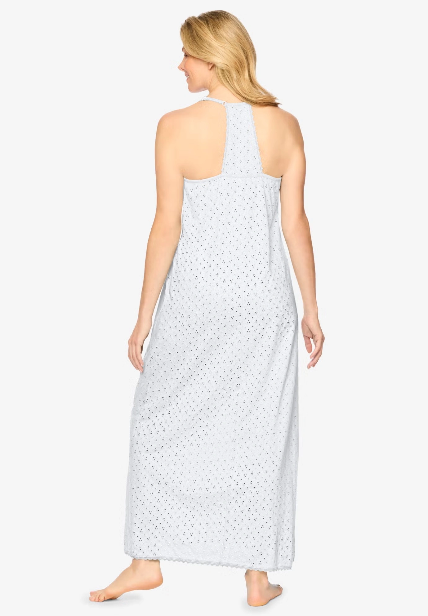 Breezy Eyelet Knit Long Nightgown