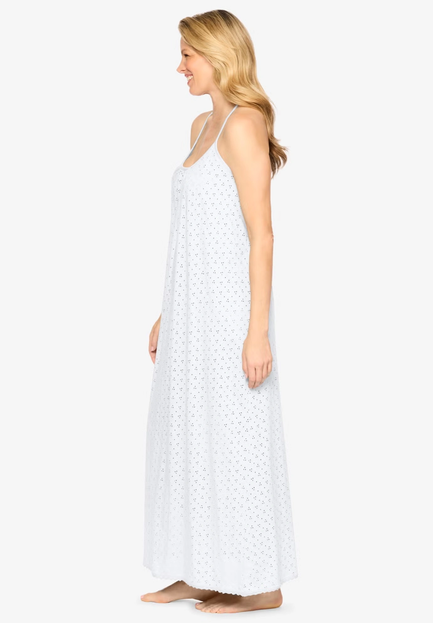 Breezy Eyelet Knit Long Nightgown 3 Breezy Eyelet Knit Long Nightgown