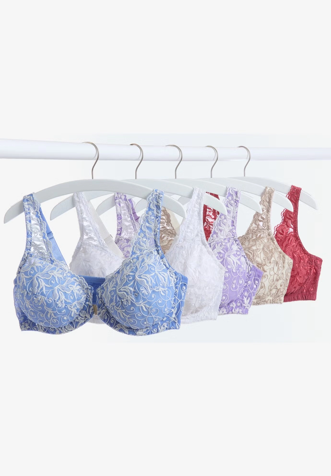 Embroidered Front-Close Underwire Bra 4 Embroidered Front-Close Underwire Bra