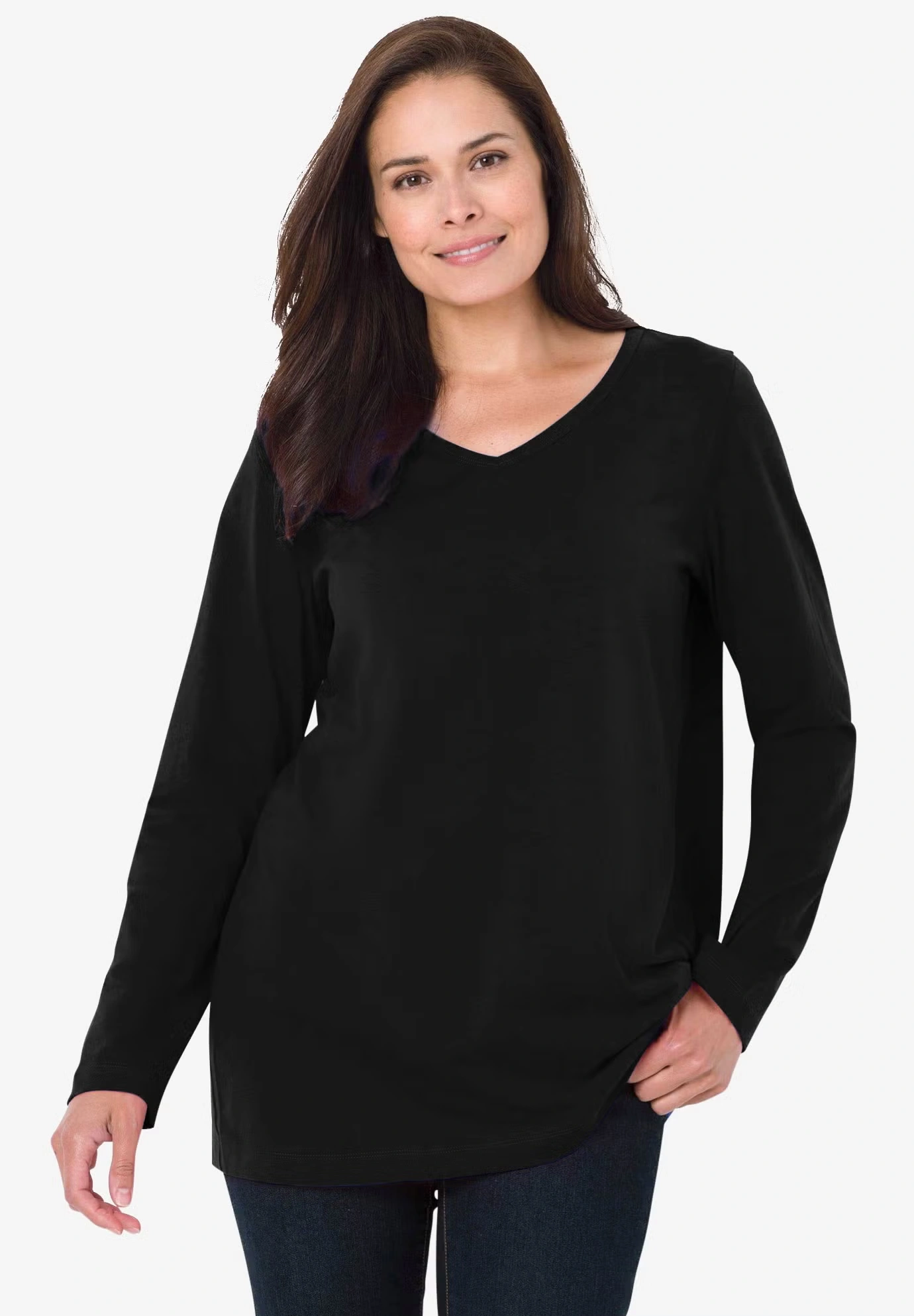 Perfect Long-Sleeve V-Neck Tee 4 Perfect Long-Sleeve V-Neck Tee