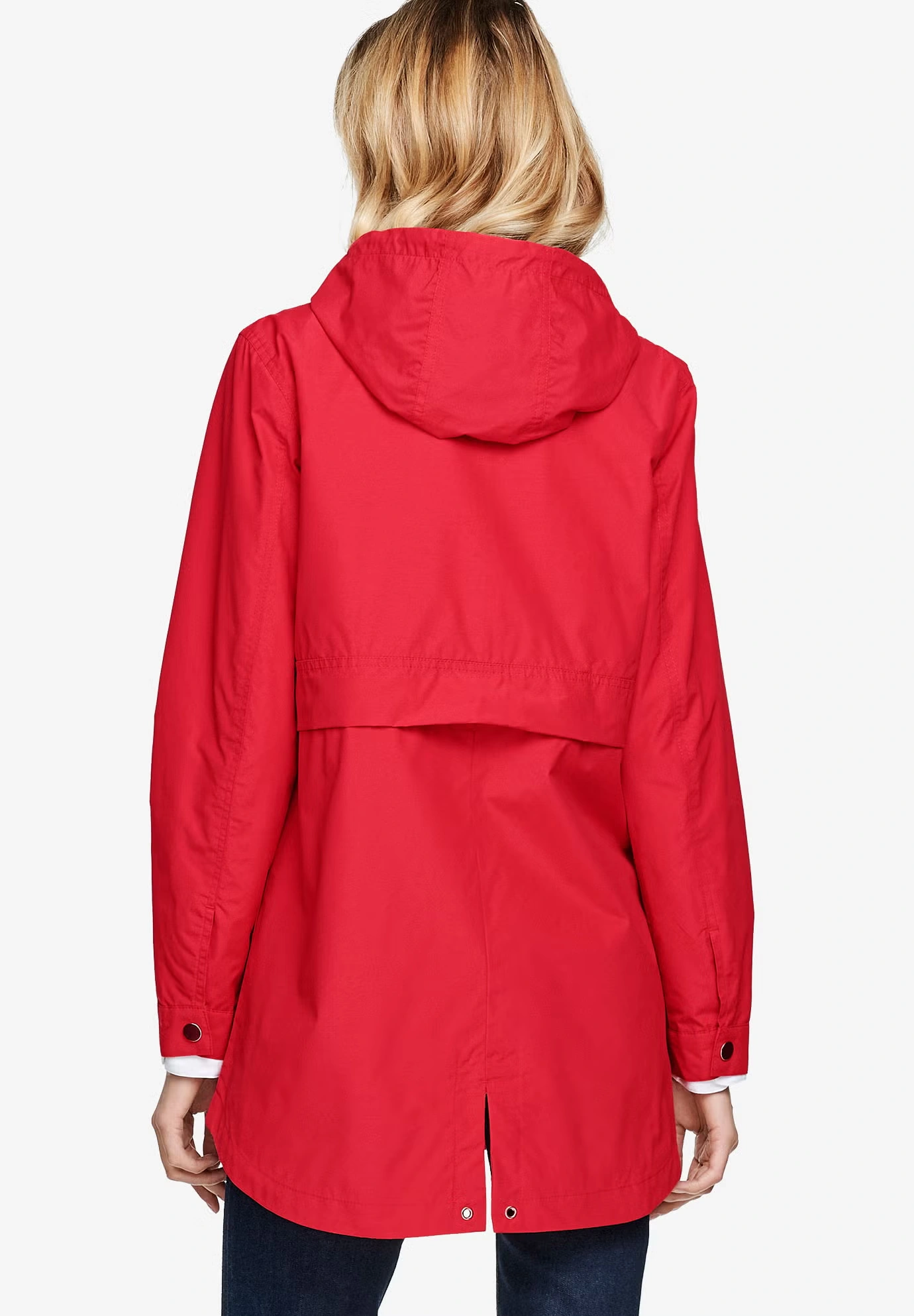 Snap-Front Hooded Raincoat