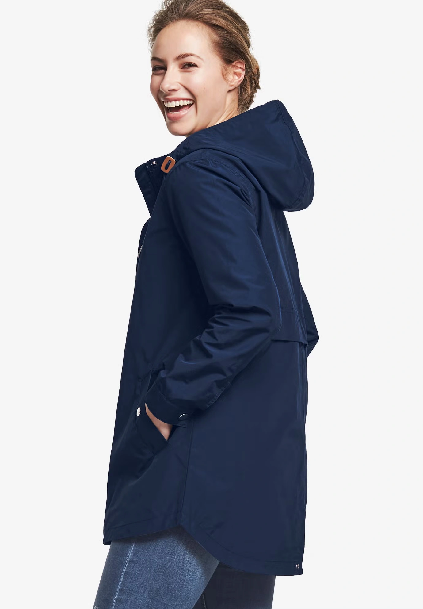 Snap-Front Hooded Raincoat 3 Snap-Front Hooded Raincoat