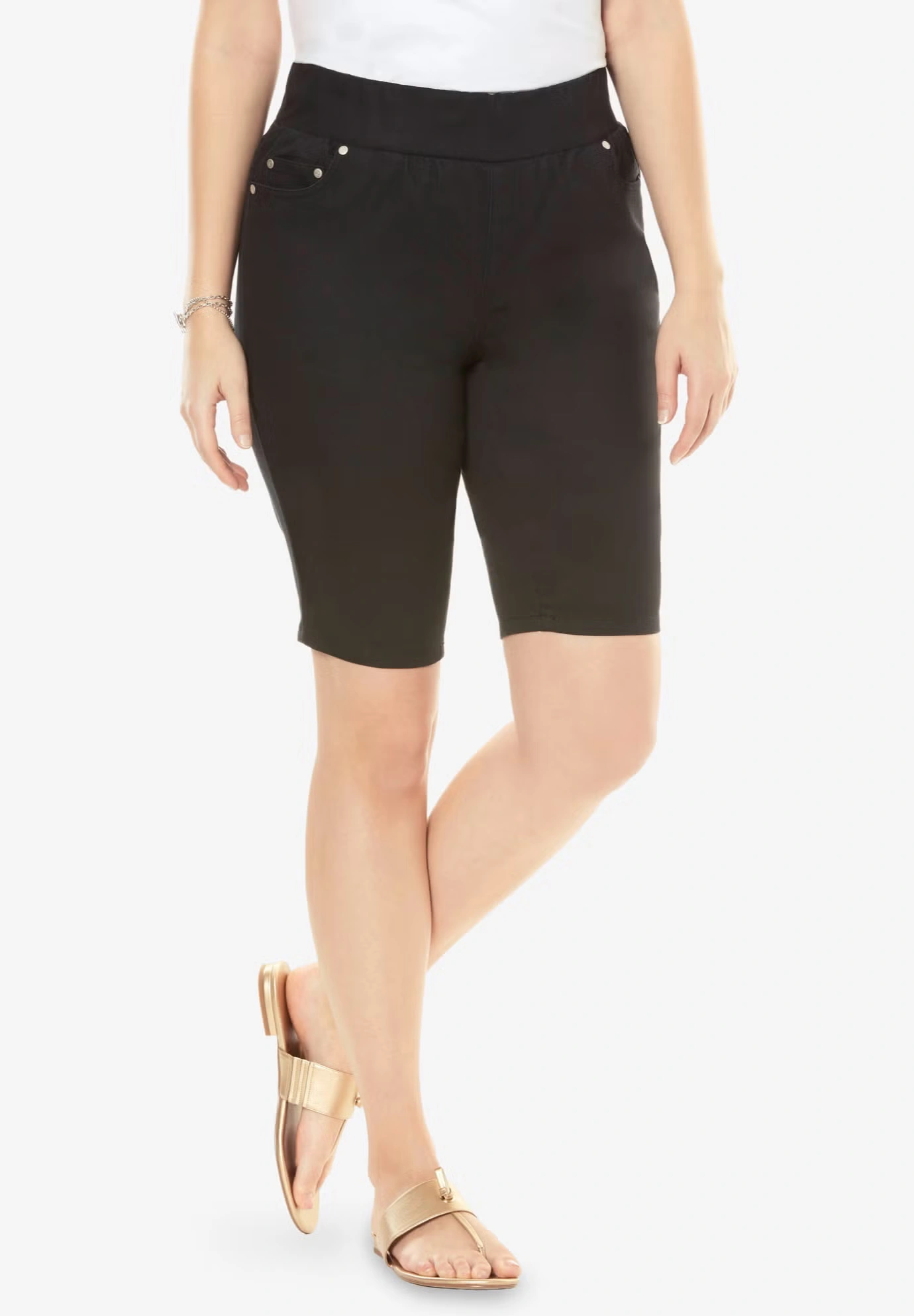 Comfort Waist Stretch Denim Bermuda Short