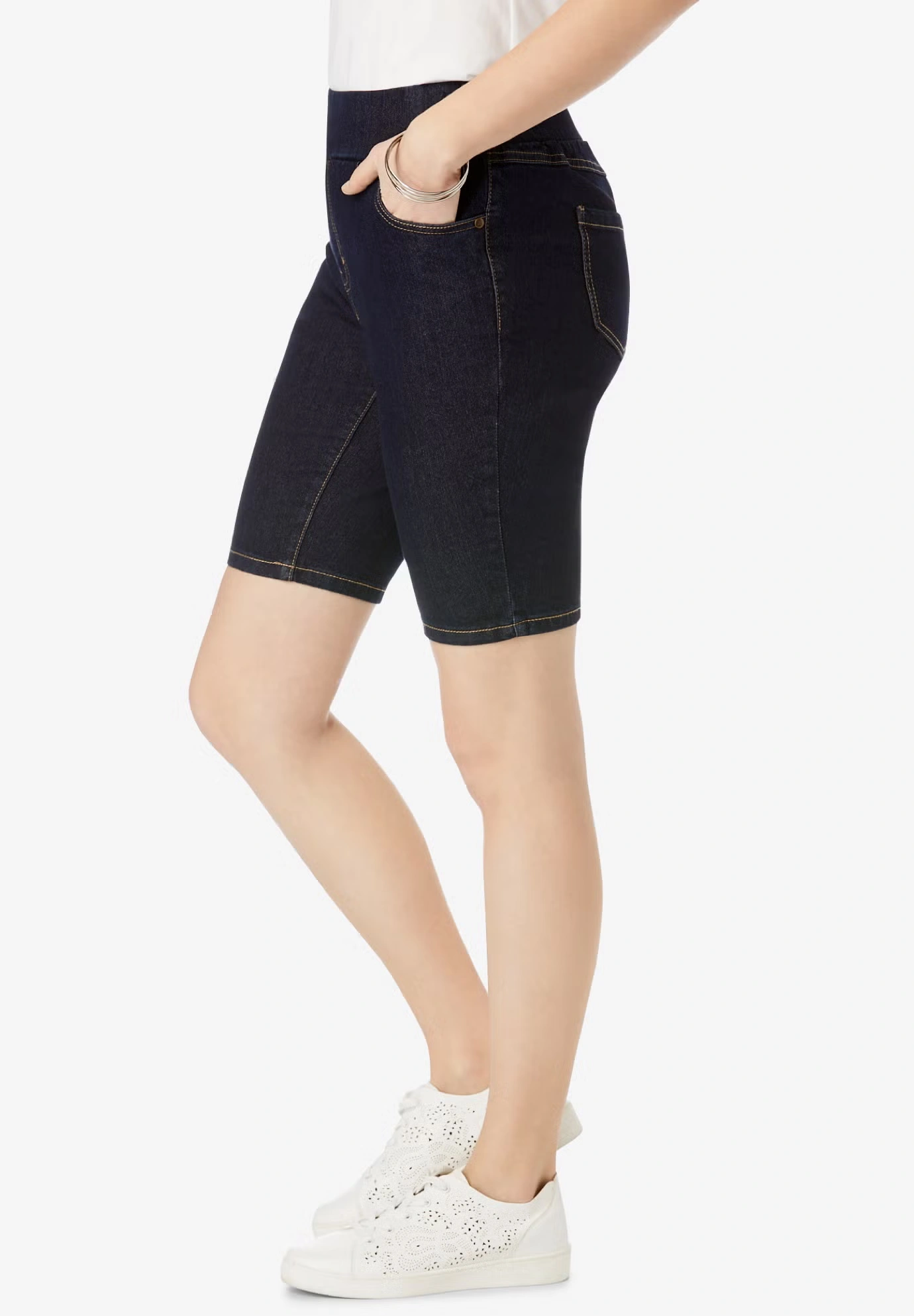 Comfort Waist Stretch Denim Bermuda Short