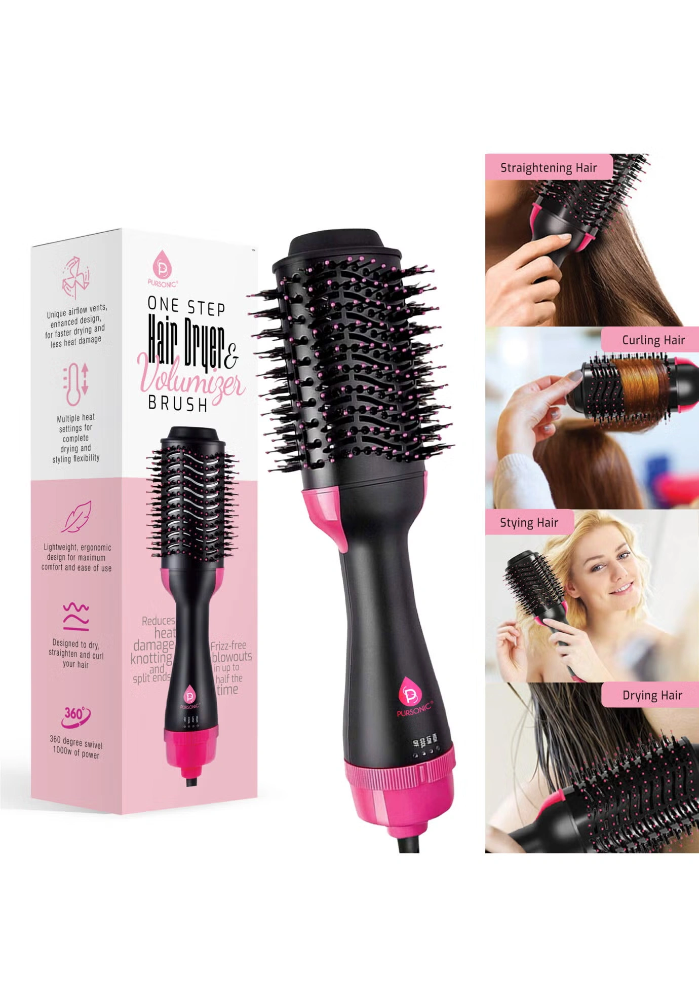 Hot Hair/Volumizer Brush Straightener 3 Hot Hair/Volumizer Brush Straightener