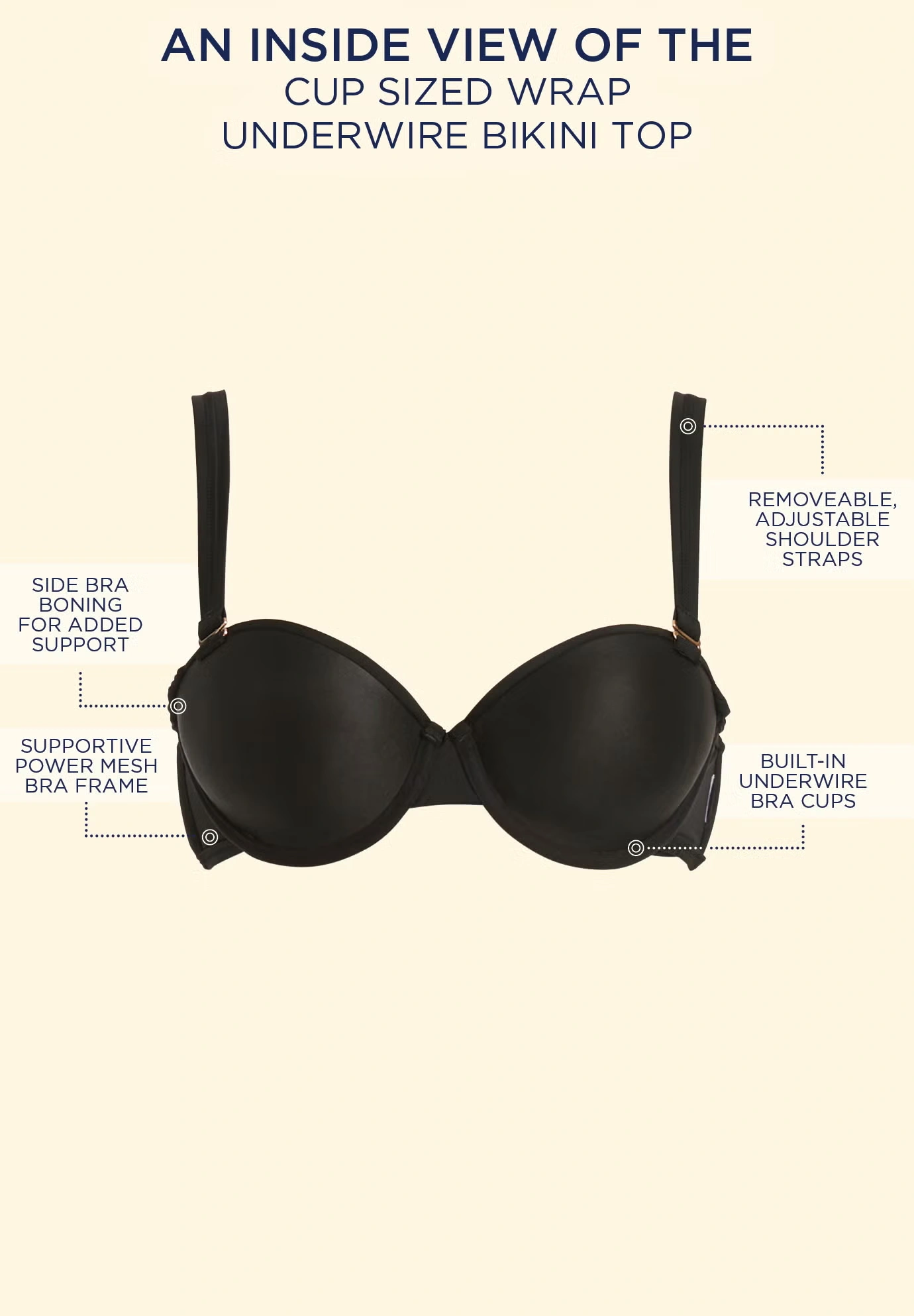 Crisscross Cup Sized Bandeau Underwire Wrap Bikini Top 6 Crisscross Cup Sized Bandeau Underwire Wrap Bikini Top