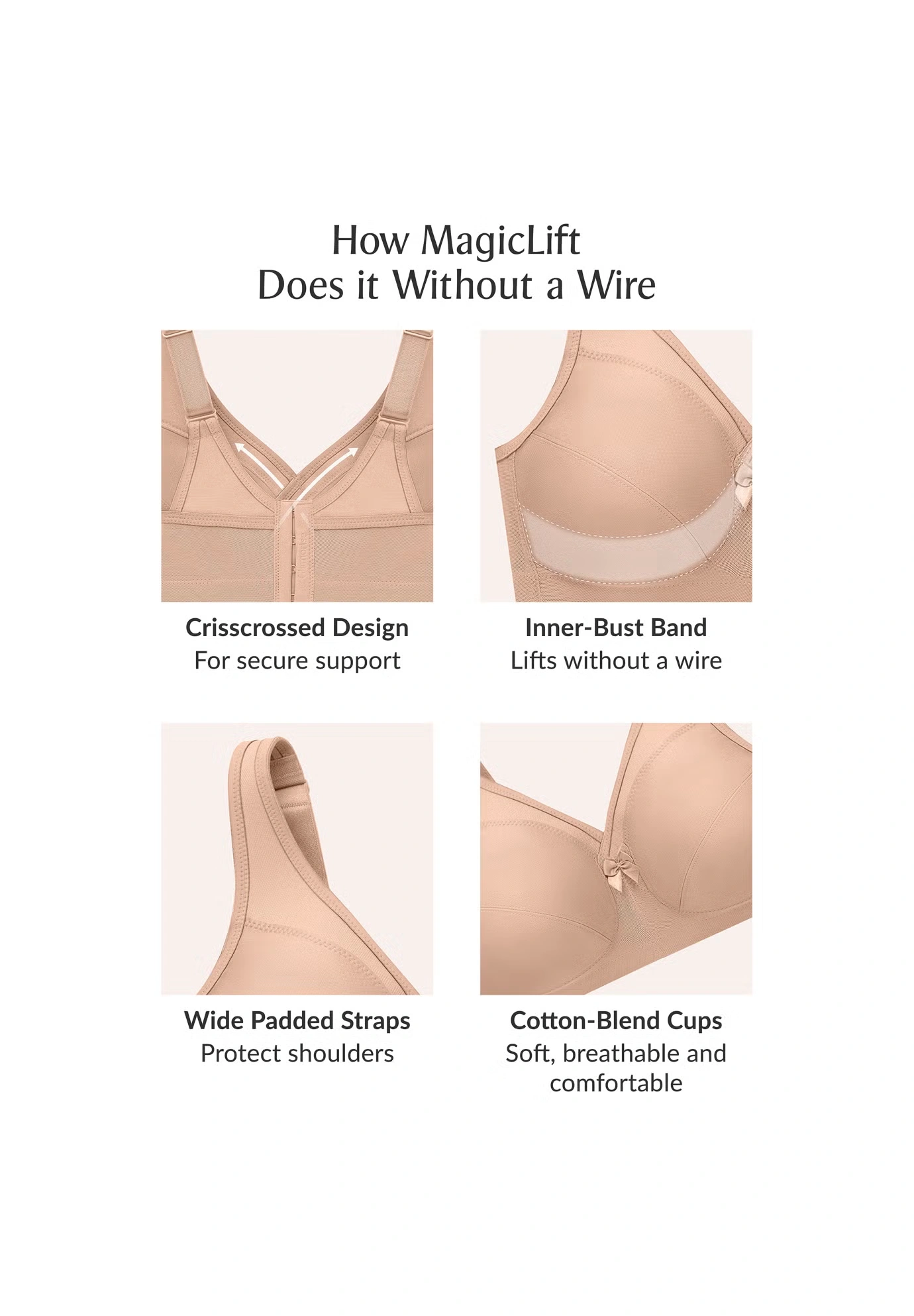 Glamorise® Magic Lift® Medium-Impact Wireless Sport Bra 1005 6 Glamorise® Magic Lift® Medium-Impact Wireless Sport Bra 1005
