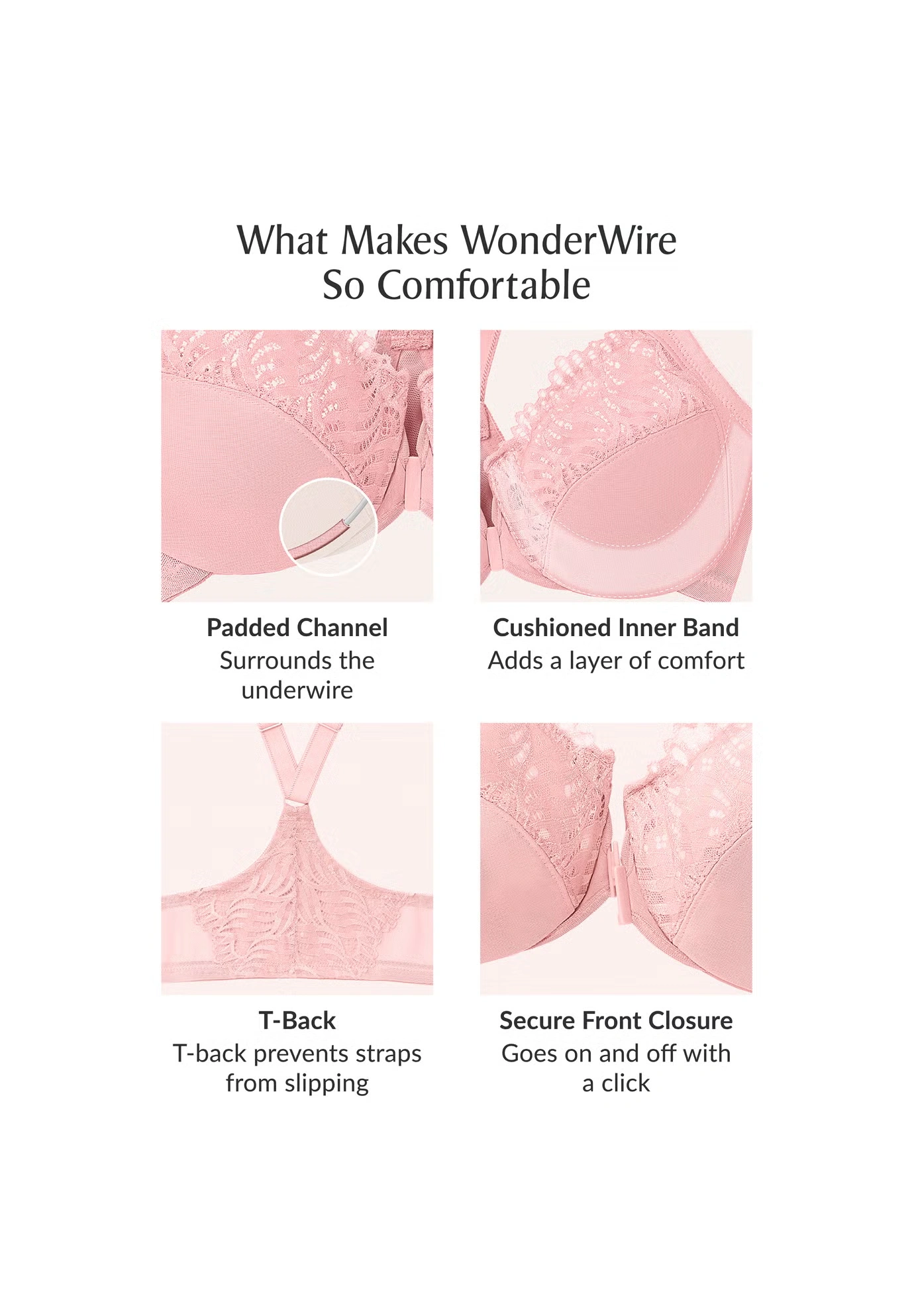 Wonderwire&reg; Front Close T-Back Bra 1246