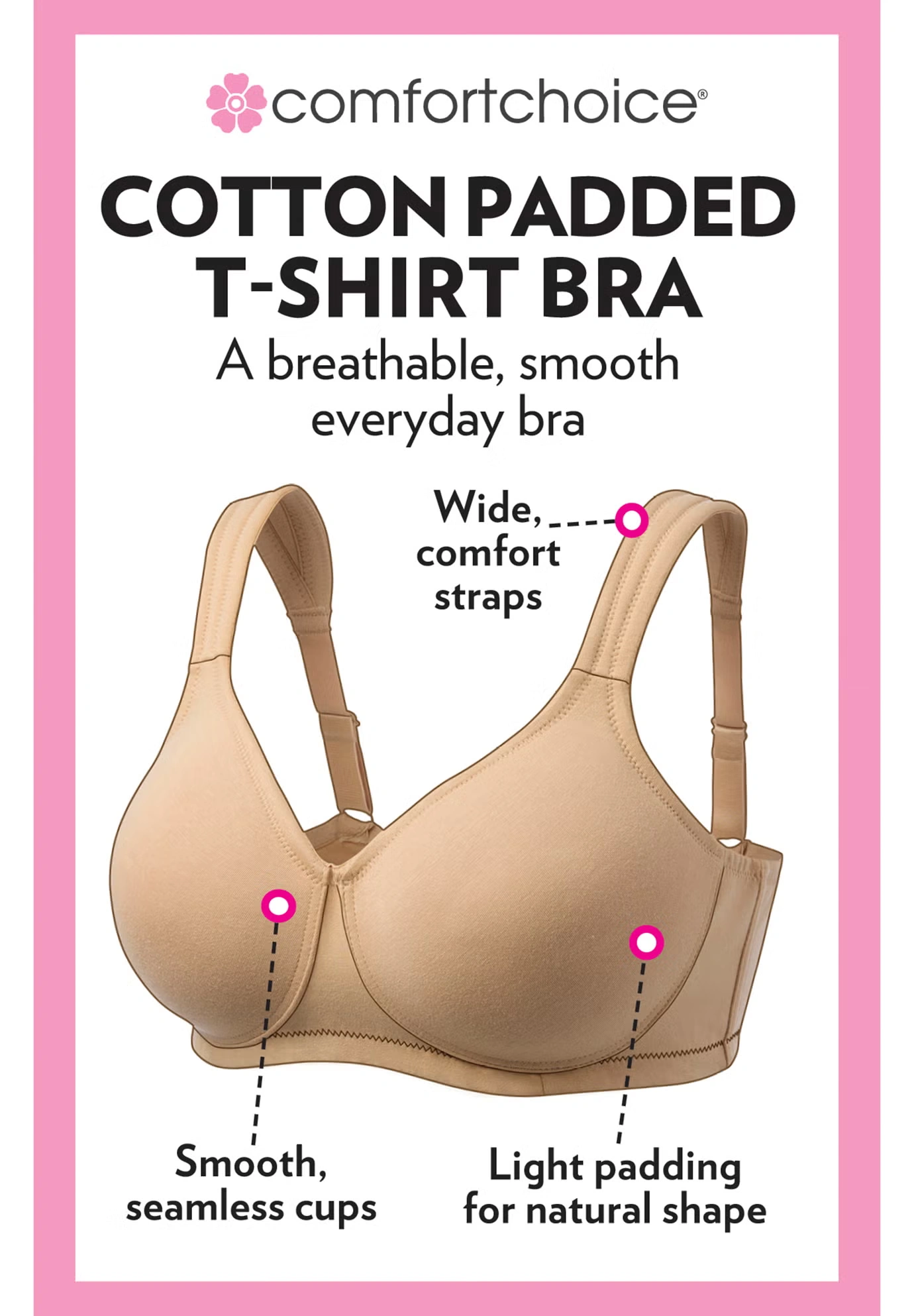 Cotton Wireless Lightly Padded T-Shirt Bra 5 Cotton Wireless Lightly Padded T-Shirt Bra