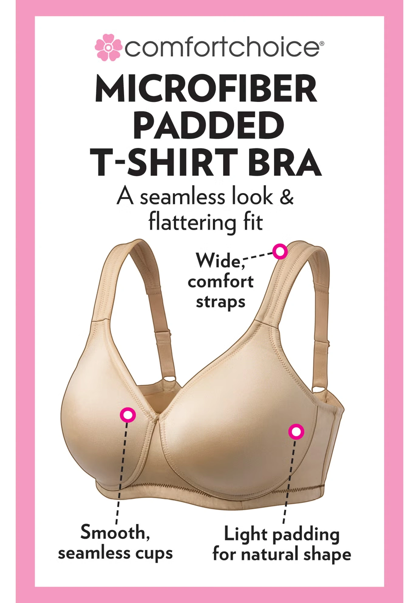 Microfiber Wireless Lightly Padded T-Shirt