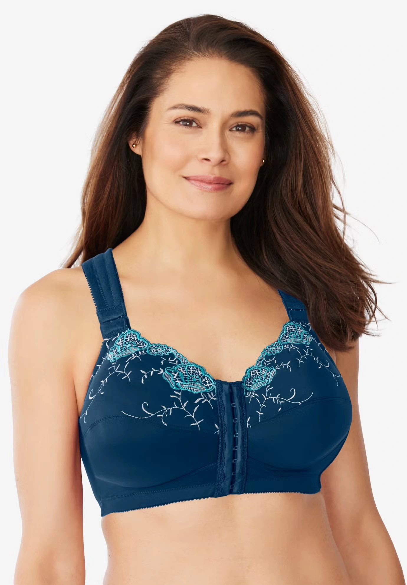 Front-Close Embroidered Wireless Posture Bra 6 Front-Close Embroidered Wireless Posture Bra