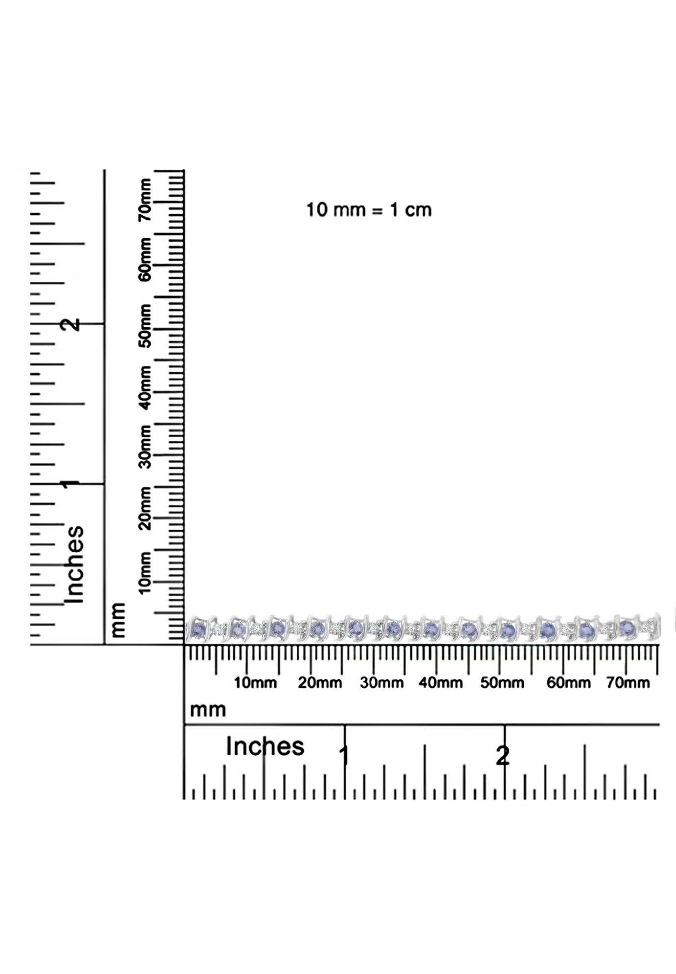 Sterling Silver Gemstone & Round Diamond Tennis Bracelet Tanzanite December Birthstone