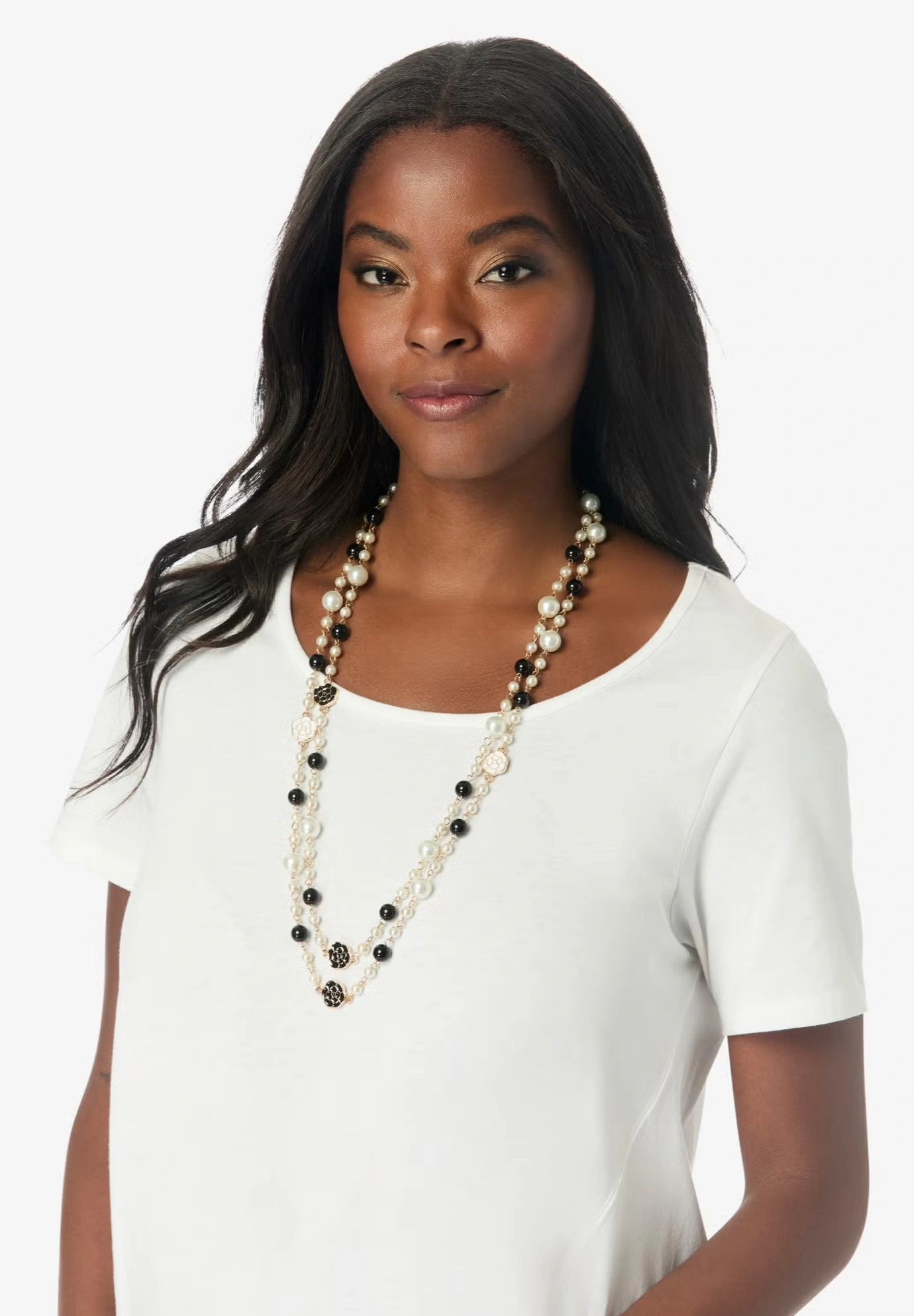Faux Pearl and Gold Necklace