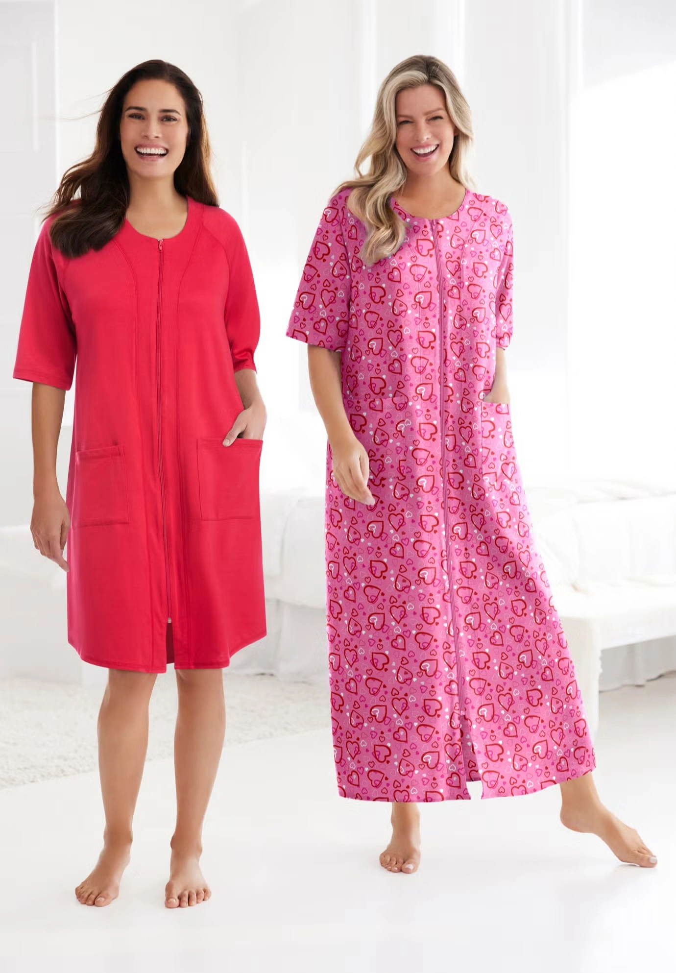 Short French Terry Zip-Front Robe 5 Short French Terry Zip-Front Robe