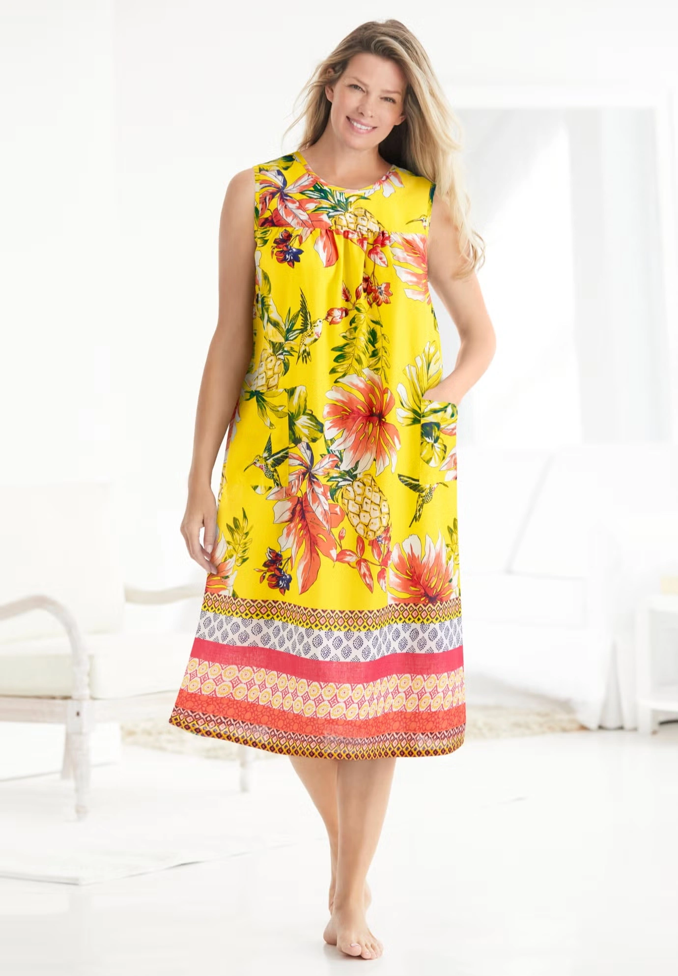 Sleeveless Print Lounger 3 Sleeveless Print Lounger