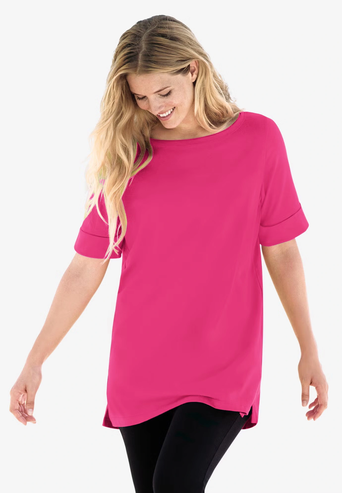 Perfect Cuffed Elbow-Sleeve Boat-Neck Tee 7 Perfect Cuffed Elbow-Sleeve Boat-Neck Tee
